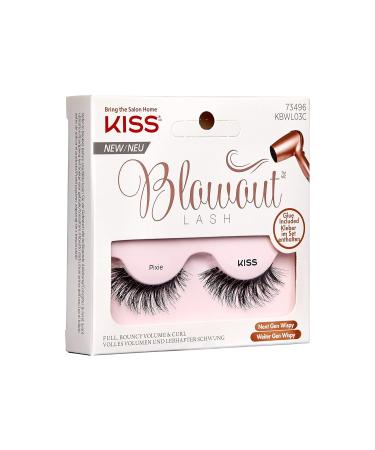 KISS Blowout Lash Collection - Reusable Pixie Artificial Eyelashes with Black Glue | 1 Pair International Shipping - Buy Online on GoSupps.com