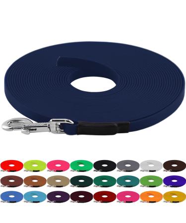 LENNIE BioThane tracking leash 13mm dogs 15-25kg 1m long without hand loop navy blue sewn 1 m navy blue