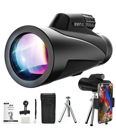 New 2023 Monocular Telescope High Powered Monocular with Smartphone Adapter & Metal Tripod - BAK4 Prism Monocular with Clear Low Light Vision for Wildlife Hunting Camping Travelling