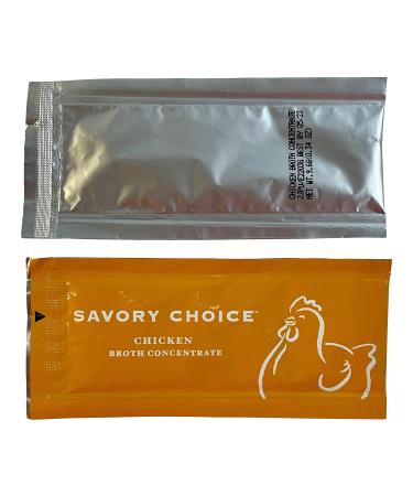 Savory Choice Reduced Sodium Chicken Broth Concentrate, 50 Stick Packs (9.6g Each) Chicken 0.34 Ounce (Pack of 50)