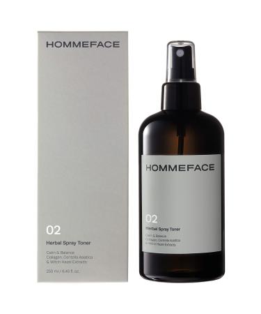 HOMMEFACE Men’s Herbal Spray Face Toner, 8.45 fl. oz. - Alcohol-Free, Hydrating and Balancing Facial Mist with Witch Hazel, CICA Extract, Anti Aging, Aftershaving, for All Skin Types