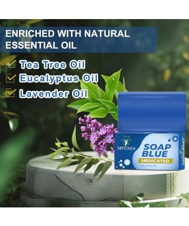Antifungal Medicated Soap Bar | Tea Tree Oil Body Soap for Athletes Foot Jock Itch Ringworm & Yeast Infection Treatment | Natural Eucalyptus & Lavender Oil - Buy Online on GoSupps.com