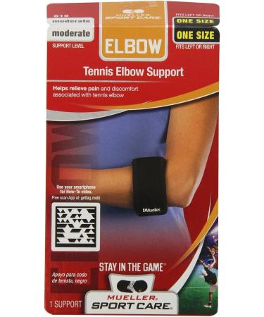 Mueller Tennis Elbow Support - Black - One Size Fits Most - Pack of 1 - Buy Online on GoSupps.com