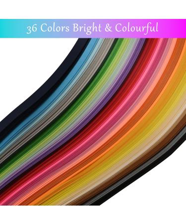 YURROAD Quilling Paper Strips Kit - 36 Colors, 720 Strips, 54cm Length, 3mm 5mm 7mm 10mm Width (4 Packs) - Buy Online on GoSupps.com