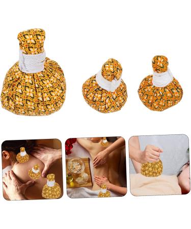 Cabilock 3-St Warm Roasted Wormwood Roll - Thai Herbal Compress Ball for Spa & Massage (8x6x6cm Yellow) | International Shipping - Buy Online on GoSupps.com