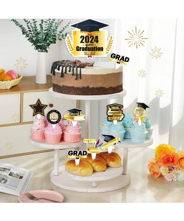 72pcs Graduation Cupcake Toppers 2024 Cake Topper Decorations Black and Gold Class of 2024 Congrats Grad Theme Party Supplies Graduate Party Cake Picks - Buy Online on GoSupps.com