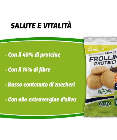  WHY NATURE WHY NATURE LOW CARB PROTEIN FROLLINES Gluten-free protein Frollins for a protein-packed breakfast Vanilla flavor with chocolate chips 30g - Buy Online on GoSupps.com