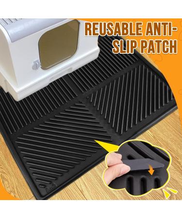 Eyein Waterproof Cat Litter Mat - 80x60cm Black - Urine Proof & Easy to Clean Litter Box Mat with Scatter Control - Non-Slip & Washable Kitty Litter Rug - Buy Online on GoSupps.com