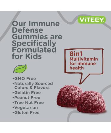 Kids 8-in-1 Immune Health Support Gummies with Probiotics Vitamin C, D3, B12, B6, Zinc, Elderberry, Selenium 120 Count Pack for Children Berry Flavored Dietary Supplement - Buy Online on GoSupps.com