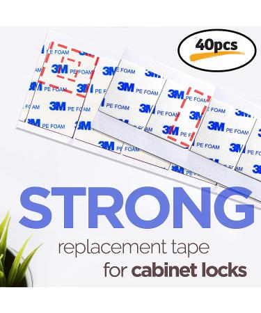 3M Replacement Adhesive Tape for Child Safety Cabinet Locks (40pcs) - Sticky, Strong, and Secure - Fits Most Baby Lock Brands - Buy Online on GoSupps.com