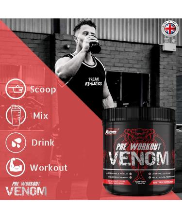Freak Athletics Cotton Candy Pre Workout Venom - Elite Pre Workout Supplement Made in the UK - Buy Online on GoSupps.com