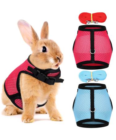 2 pieces of adjustable soft rabbit dishes with elastic drag line for small animals kitten pet rabbit dishes for cat rabbits walking jogging dishes (m)