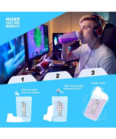 Hydro LOOT - Game Booster with Flow-State Formula | 25 Servings (150g) Without Caffeine | Hydration Drink with Vitamins and Plant Extracts | Gaming Booster (Rare Raspberry) Hydro LOOT Rare Raspberry - Buy Online on GoSupps.com