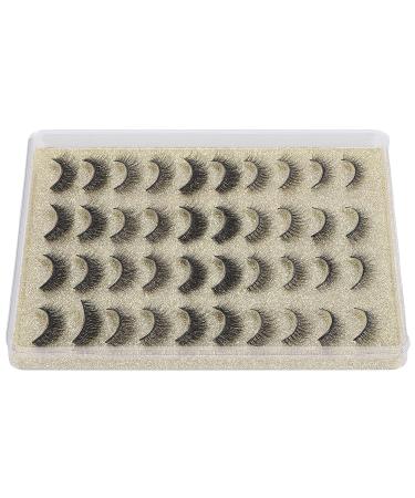 20 Pairs 3D Wispy False Eyelashes | Natural Look Fluffy Volume | Long Thick Lashes - Light Gold/5 Styles - Buy Online on GoSupps.com