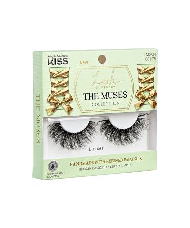 KISS Lash Couture The Muses Collection False Eyelashes - Duchess Black Wispy Doll-Like Faux Silk | Contact Lens Friendly & Cruelty Free - 1 Pair - Buy Online on GoSupps.com