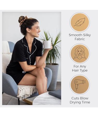 Microfibre Hair Drying Towel Scrunchies by The Perfect Haircare Anti-Frizz & Silky Smooth Ponytail Bun Holder Quick Drying & Absorbent for Curly Wavy Long & Short Hair (Leopard) - Buy Online on GoSupps.com