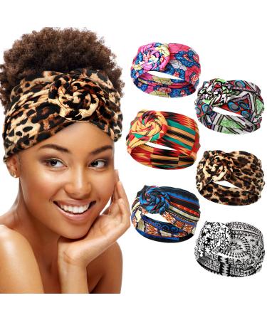 WILLBOND 6 Pieces African Headband for women Stretchy Boho Print Hairband Yoga Running Sports Workout Head Grip Band Elastic Turban Headwrap Head Cloth for Women Girls  Classic Pattern - Buy Online on GoSupps.com