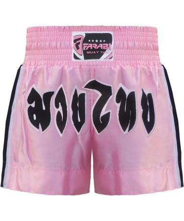 Farabi Pink Ladies Muay Thai MMA Training Shorts - Medium - Buy Online on GoSupps.com