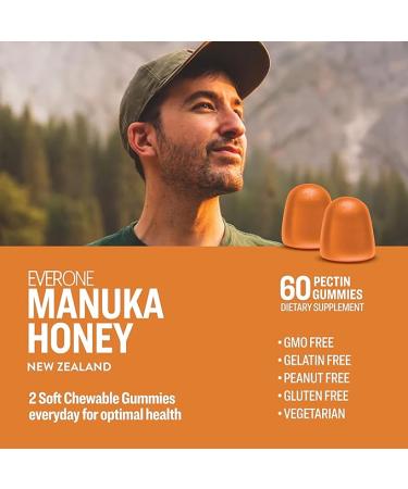 Ever One Manuka Honey New Zealand Gummies - Natural Immune Support Vegetarian & Gelatin Free Mandarin Flavored Vitamins for Delicious Health Boost - Buy Online on GoSupps.com