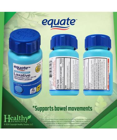 Equate Maximum Strength Stimulant Laxative 25 mg Sennosides - 90 Tablets & Vital Volumes Constipation Tips Card | International Shipping Available - Buy Online on GoSupps.com