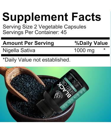 Iman Vitamins Halal Natural Black Seed Oil Capsules 1000mg Cold Pressed Vegan Non-GMO Nigella Sativa Capsules Gluten Free Pills | 90 Count 1000mg PS - Buy Online on GoSupps.com