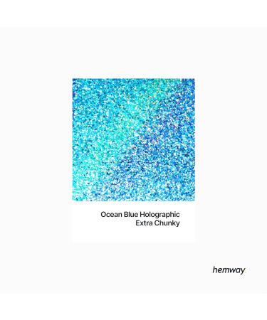 Hemway Ultra-Shine Extra Chunky Glitter 100g - Ocean Blue Holographic - Buy Now for Stunning Crafts & Decorations Ships Internationally! - Buy Online on GoSupps.com