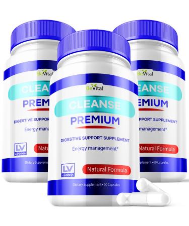 (3 Pack) Bevital Cleanse Premium Capsules - Official BevitalCleanse Premium Advanced Supplement Healthy Digestion Support 180 Capsulas for 3 Months