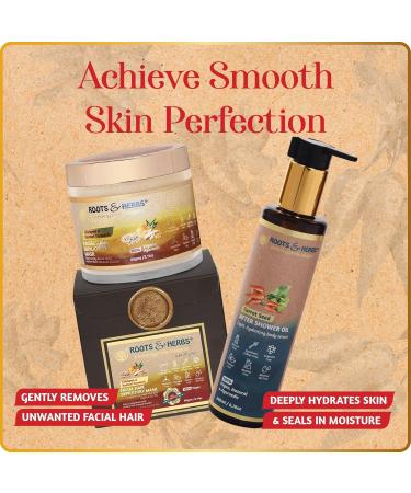 Chickpea & Kasturi Turmeric Facial Hair Removal Powder - Ayurvedic Depilatory Mask for Men & Women - Effective for Chin Jawline & Upper Lips - 2.11oz Roots & Herbs - Buy Online on GoSupps.com