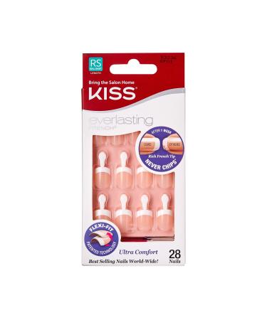 Kiss Everlasting French Nail Kit Real Short 28 Nails EF01 (6 PACK) 28 Count (Pack of 6)