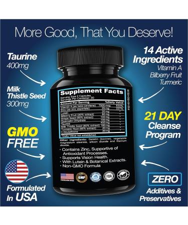 Saint Mingiano Eye Care & Vision Vitamins Supplement 60 Capsules - Supports Eye Strain Dry Eyes and Vision Health - Supports Vision Ocular and Macular Health - 14 Active Ingredients Lutein. - Buy Online on GoSupps.com