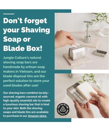 Jungle Culture Safety Razor for Women & Men in Teal Reusable Metal Razor No Blades Included - Fits All Double Edge Blades Eco Friendly Razor & Shaving Guide One Blade Razor for Body & Face - Buy Online on GoSupps.com