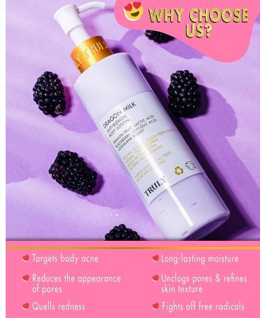 Truly Beauty Dragon Milk Anti-Blemish Body Lotion - 8 OZ - Best Back Acne Treatment with Salicylic Acid - Bacne Solution - Buy Online on GoSupps.com