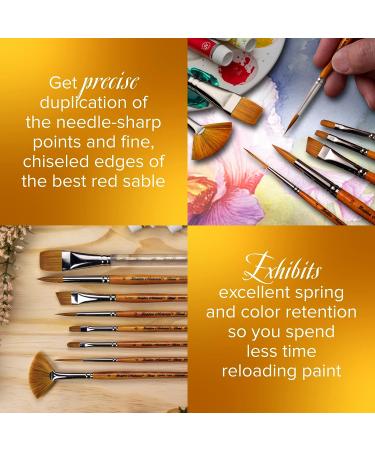 Silver Brush Limited 2002S Golden Natural Shader Brush - Size 4, Short Handle | Ideal for Watercolor, Oil, and Acrylic Painting - Buy Online on GoSupps.com