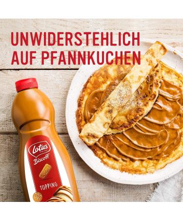 Lotus Biscoff Topping Sauce - Squeezy Bottle -Speculoos Flavour - Ice Cream Topper - Coffee Drizzle (1 kg) - Buy Online on GoSupps.com