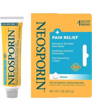 Neosporin Maximum Strength Antibiotic Cream 1oz | Fast Pain Relief | First Aid Treatment - Buy Online on GoSupps.com