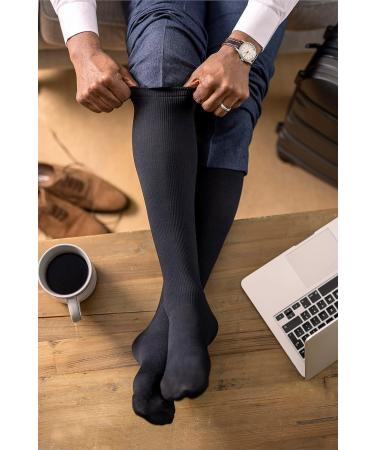 IOMI Men's Travel Compression Socks 3 Pack | DVT Support Flight Socks for Swollen Feet (46-50) - Black - Buy Online on GoSupps.com