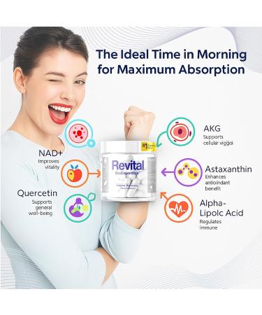 Revital Focus and Energy Supplement with NAD+ Complex Resveratrol & Shilajit Advanced Energy Supplements for Women and Men for Mental Clarity Cellular Energy & Vitality 90 Vegan Capsules - Buy Online on GoSupps.com