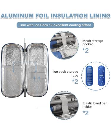 EVA Hard Case Insulin Cooler Bag - Lightweight Waterproof & Travel-Friendly Marble Green | 8.5 x 3.5 x 1.7 inches - International Shipping Available - Buy Online on GoSupps.com
