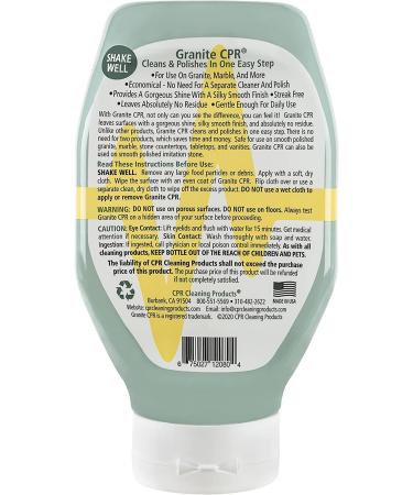 Granite CPR Cleaner & Polish - Daily Use for Granite, Marble, Quartz & Corian - Streak-Free Shine - 18oz - Buy Online on GoSupps.com