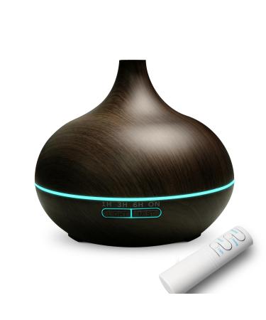 550ml Essential Oil Diffuser with Remote Control 3 Timer Settings Black