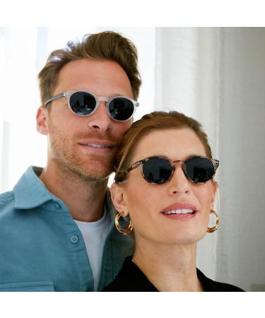 Opulize Zen Sunderer Glasses 2 Pack - Small Round Frame Scratch-Resistant UV400 Lenses Light Brown Tortoise +2.00 Diopter - International Shipping Available - Buy Online on GoSupps.com