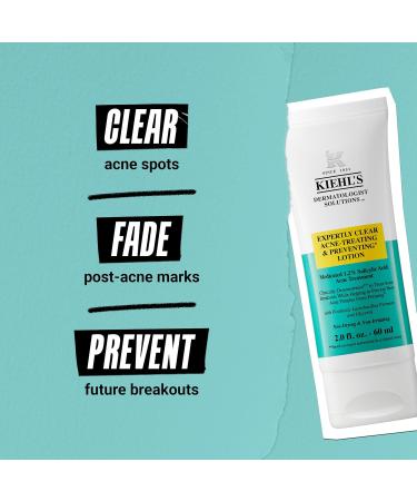 Kiehl's Expertly Clear Moisturizer with 1.2% Salicylic Acid & 2% Niacinamide Hydrating Acne Treatment Fades Post-acne Marks Corrects Uneven Texture & Tone Prevents Future Breakouts - 2 fl oz - Buy Online on GoSupps.com