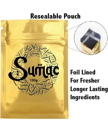 Sumac 100g Authentic Sumac Powder from the Middle East - Premium Quality Spice for Cooking - Re sealable - Fattoush - Musakhan - Buy Online on GoSupps.com