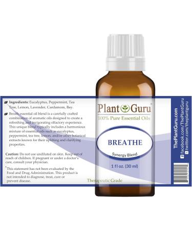 Buy Plant Guru Breathe Synergy Blend 1 oz - Pure Therapeutic Grade Essential Oil for Respiratory Support | International Shipping Available - Buy Online on GoSupps.com