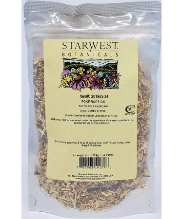 Starwest Botanicals Poke Root Cut & Sifted 4 Ounces