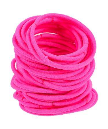 Frcolor Elastic Hair Ties No Metal No Damage Ponytail Holder Hair Rubber Bands Pack of 50 (Pink) - Buy Online on GoSupps.com
