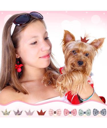 Janinka 32 Pcs Dog Hair Bows for Small Dogs - Grooming Girl Plaid Bowknot Pet Hair Accessories - Buy Online on GoSupps.com