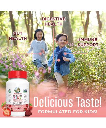 USDA Organic Probiotic Gummies for Kids - Digestive & Immune Support Supplement | Vegan, Non-GMO, Gluten Free | 60 Count - Buy Online on GoSupps.com