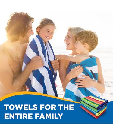 Ben Kaufman Colored Classic Multi-Color Stripe Beach Towel - Large Cotton - 30 x 60 - 4 Pack - Buy Online on GoSupps.com