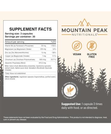 Mountain Peak Nutritionals Glycemic Formula - Organ Support Supplement - Supports & Promotes Metabolic Processes - Dietary Supplement (90 Vegetarian Capsules) 90 Count (Pack of 1) - Buy Online on GoSupps.com